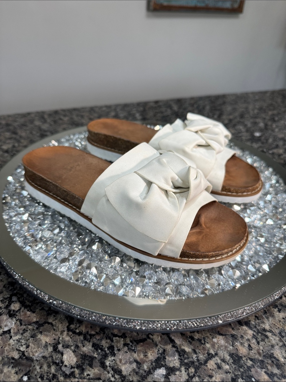 hippie laundry white Knotted Slide Sandals contoured footbed